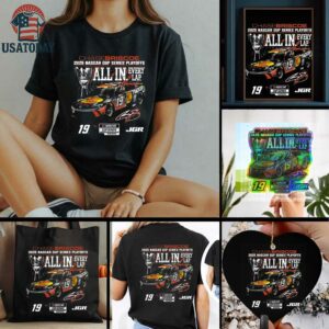 Chase Briscoe Checkered Flag Sports Black 2025 NASCAR Cup Series Playoffs Bass Pro T Shirt