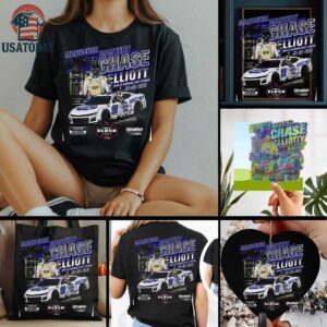 Chase Elliot Checkered Flag Sports 2025 Cook Out Clash at Bowman Gray Race Winner T Shirt