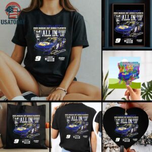 Chase Elliott Checkered Flag Sports 2025 NASCAR Cup Series Playoffs NAPA All In T Shirt