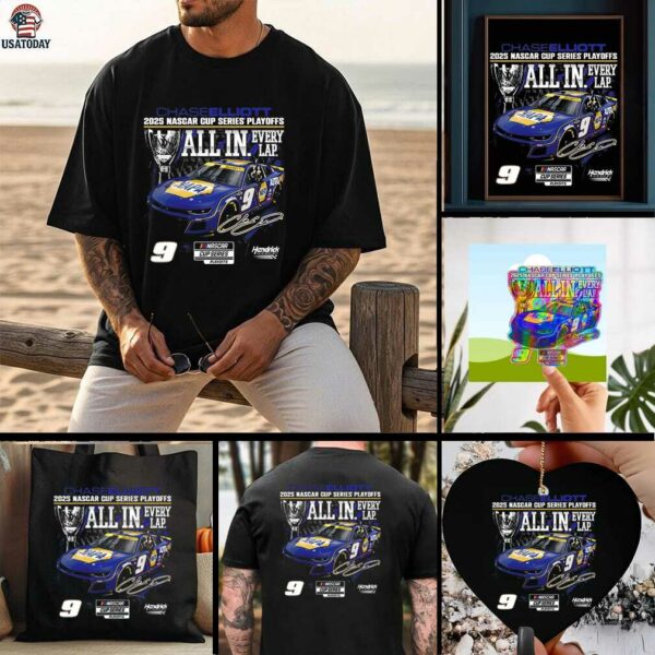Chase Elliott Checkered Flag Sports 2025 NASCAR Cup Series Playoffs NAPA All In T Shirt