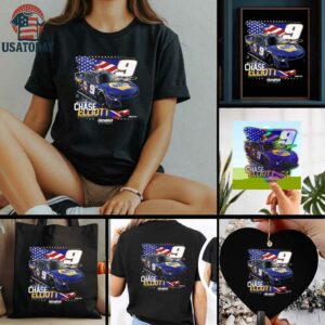 Chase Elliott Hendrick Motorsports Team Collection NAPA Patriotic Car T Shirt