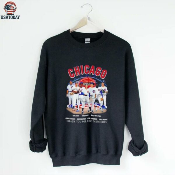 Chicago Cubs Ron Santo and Legends thank you for the memories signatures shirt