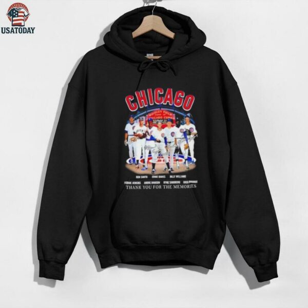 Chicago Cubs Ron Santo and Legends thank you for the memories signatures shirt
