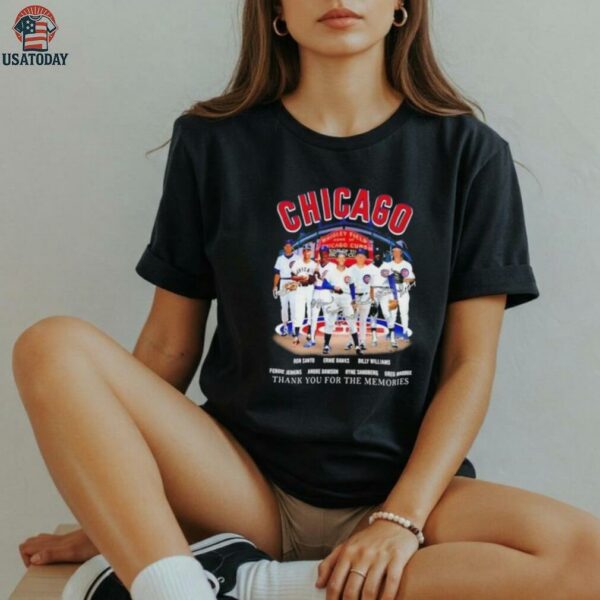 Chicago Cubs Ron Santo and Legends thank you for the memories signatures shirt
