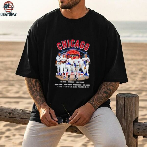 Chicago Cubs Ron Santo and Legends thank you for the memories signatures shirt