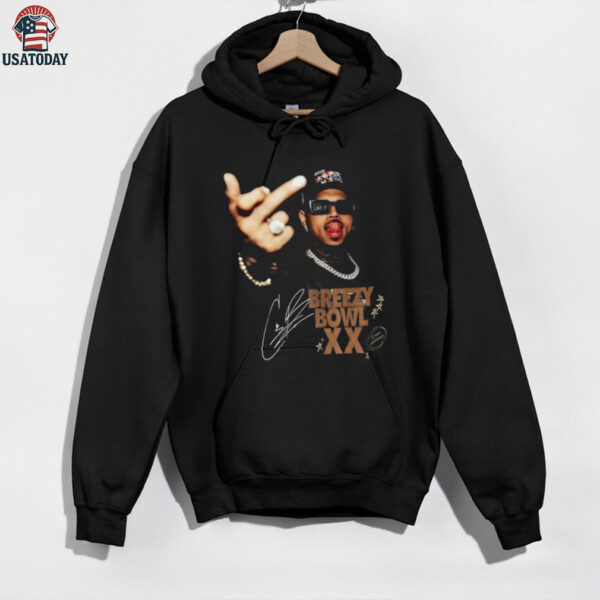 Chris Brown Vintage Middle Finger Breezy Bowl XX Concert 2025 Shirt
