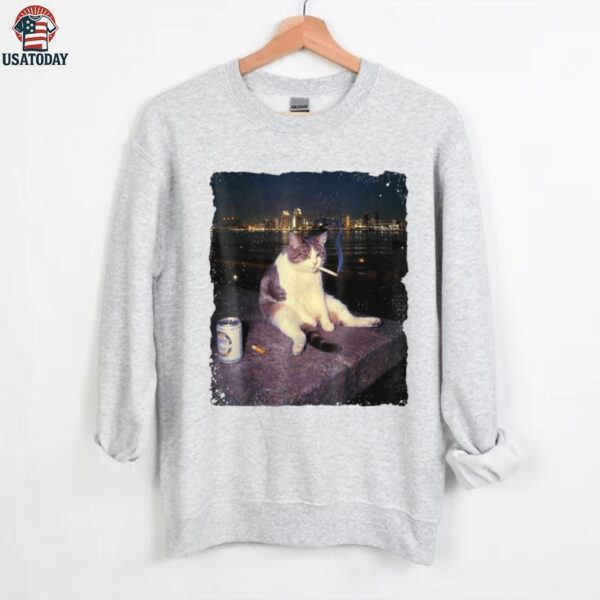 Cigarette Kitten Smoking Cat Meme Stupid Brainrot Shirt