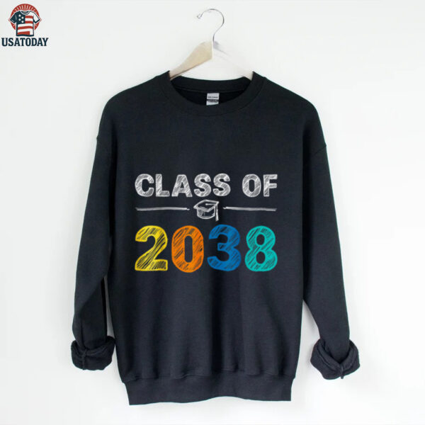 Class Of 2038 Grow With Me First Day Of School Graduation Shirt