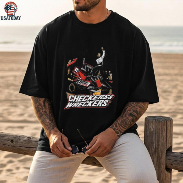 Cole Macedo two C racing checkers and wreckers shirt