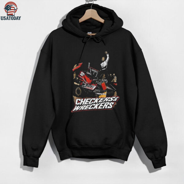 Cole Macedo two C racing checkers and wreckers shirt