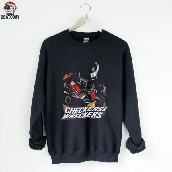 Cole Macedo two C racing checkers and wreckers shirt