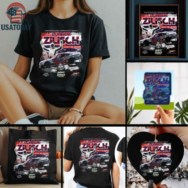 Connor Zilisch Checkered Flag Sports 2025 Pit Boss FoodMaxx 250 Winner T Shirt