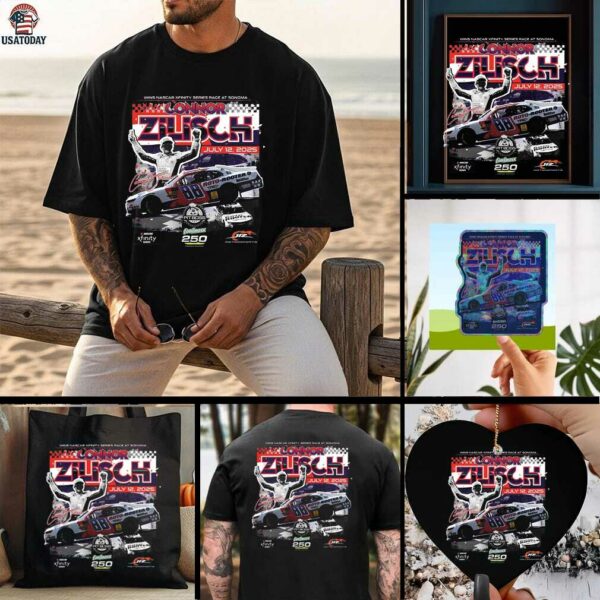 Connor Zilisch Checkered Flag Sports 2025 Pit Boss FoodMaxx 250 Winner T Shirt