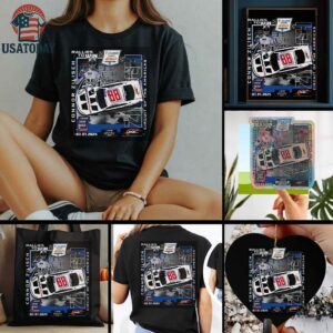 Connor Zilisch Checkered Flag Sports Black 2025 Focused Health 250 Race Winner T Shirt