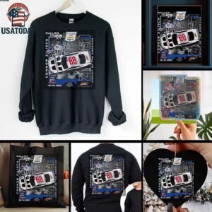 Connor Zilisch Checkered Flag Sports Black 2025 Focused Health 250 Race Winner T Shirt