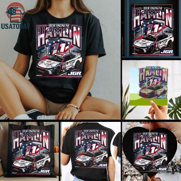 Denny Hamlin Joe Gibbs Racing Team Collection National Debt Relief Car T Shirt