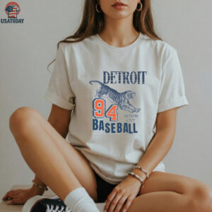 Detroit Motor City Baseball Tiger Graphic T Shirt