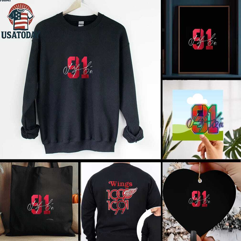 Detroit Red Wings 91 Sergei Fedorov signature shirt Detroit Red Wings 91 Sergei Fedorov signature shirt