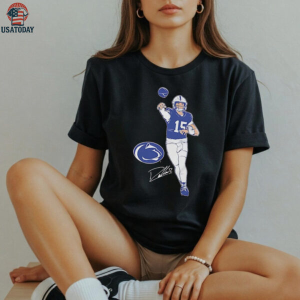 Drew Allar superstar pose signature Penn State Nittany Lions shirt