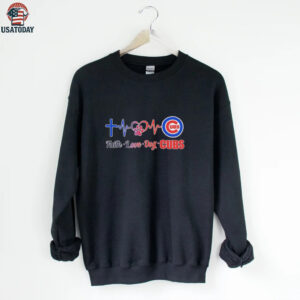 Faith love dog Chicago Cubs heartbeat shirt