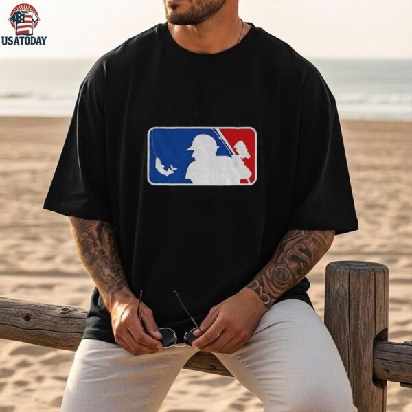 Fishing Baseball MLB logo parody shirt
