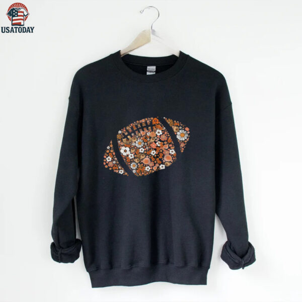 Floral Football Retro Game Day Brushstroke Shirt