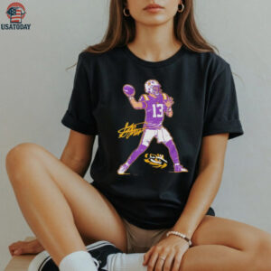 Garrett Nussmeier LSU Tigers football superstar pose signature graphic shirt