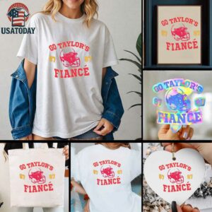 Go Taylor’s Fiancé Football Funny Cute Yellow and Red KC Sports Fan Shirt