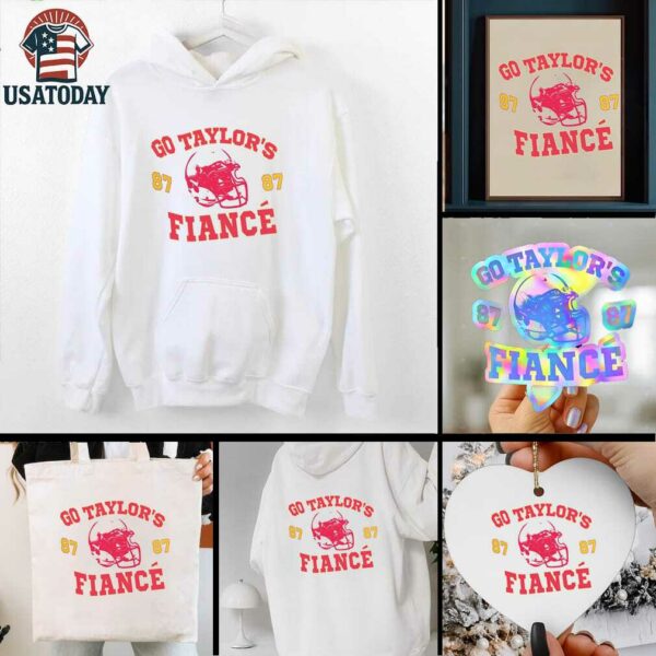 Go Taylor’s Fiancé Football Funny Cute Yellow and Red KC Sports Fan Shirt