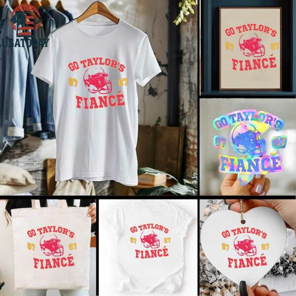 Go Taylor’s Fiancé Football Funny Cute Yellow and Red KC Sports Fan Shirt