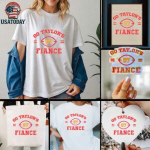 Go Taylor’s Fiancé Red and Yellow Cute KC Football Fan T Shirt