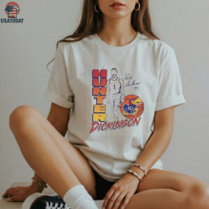 Hunter Dickinson 1 Kansas Jayhawks Basketball player signature shirt