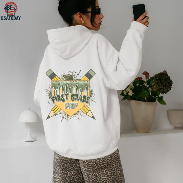 Ice Cream Drip Youth First Grade Boys Back To School Shirt