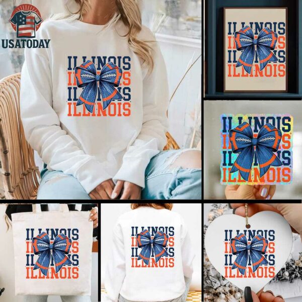 Illinois Football Coquette Bow Shirt