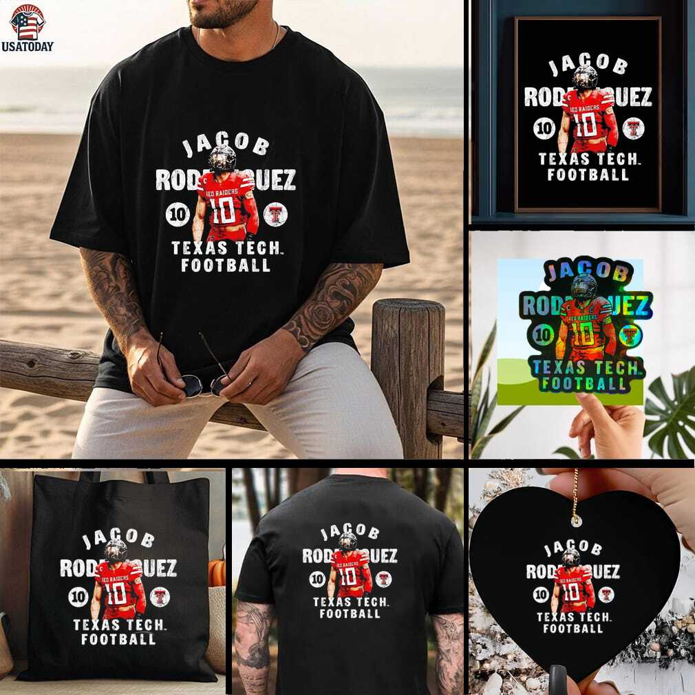 Jacob Rodriguez portrait Texas Tech football shirt Jacob Rodriguez portrait Texas Tech football shirt