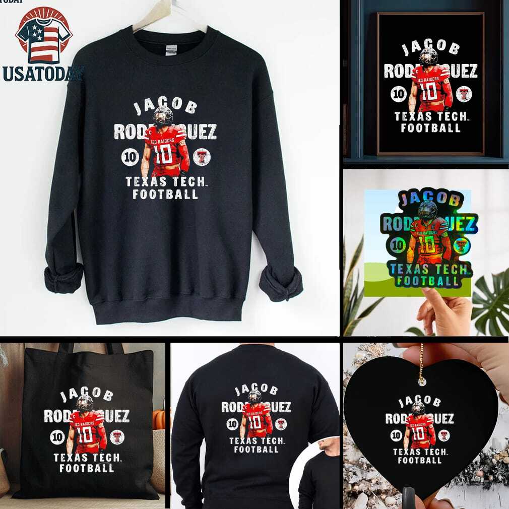 Jacob Rodriguez portrait Texas Tech football shirt Jacob Rodriguez portrait Texas Tech football shirt