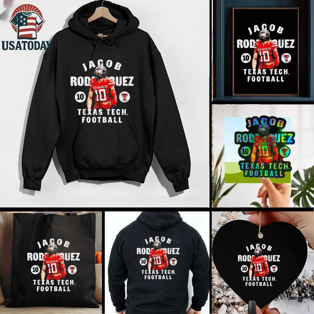 Jacob Rodriguez portrait Texas Tech football shirt Jacob Rodriguez portrait Texas Tech football shirt