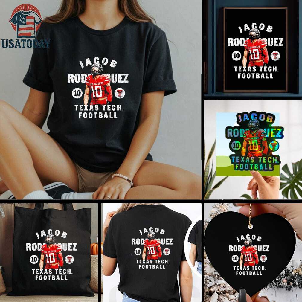 Jacob Rodriguez portrait Texas Tech football shirt Jacob Rodriguez portrait Texas Tech football shirt