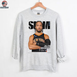 Jalen Brunson White New York Knicks SLAM Cover T Shirt