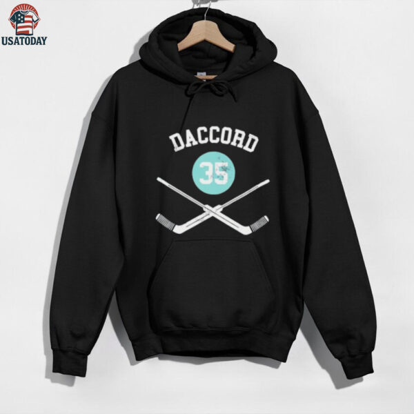 Joey Daccord 35 Seattle Kraken Hockey sticks shirt