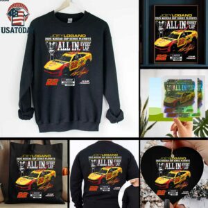 Joey Logano Checkered Flag Sports Black 2025 NASCAR Cup Series Playoffs Shell Pennzoil All In T Shirt