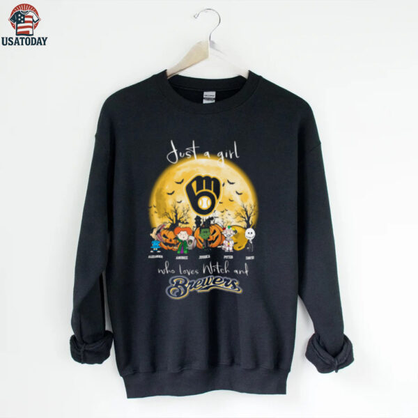 Just a Girl Who Loves Witch and Brewers Halloween T Shirt