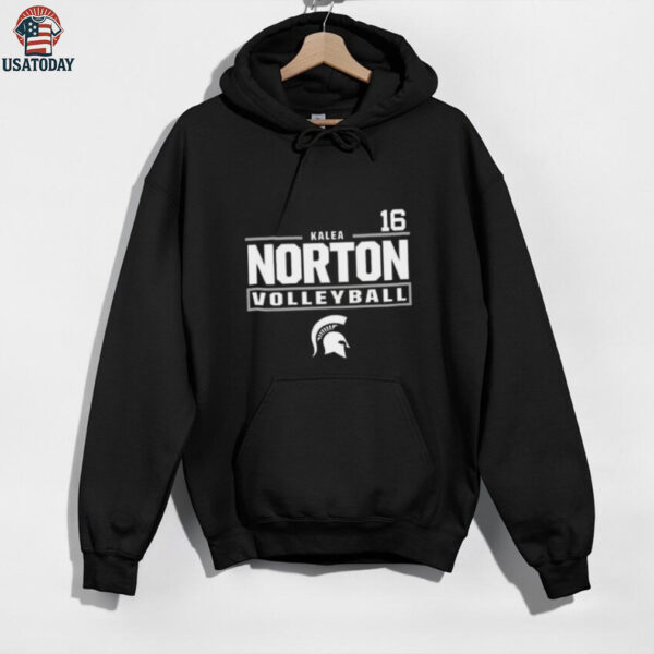 Kalea Norton Michigan State Spartans Black NIL Stacked BoxShirt