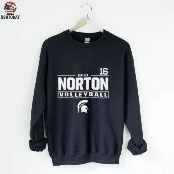 Kalea Norton Michigan State Spartans Black NIL Stacked BoxShirt