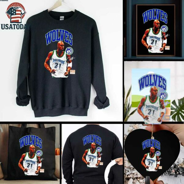 Kevin Garnett hardwood classics Minnesota Timberwolves shirt