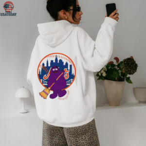 King of New York Mets Grimace holding broom logo shirt