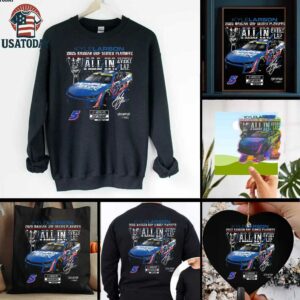 Kyle Larson Checkered Flag Sports Black 2025 NASCAR Cup Series Playoffs HendrickCars.com All In T Shirt