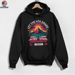 Let The 4th Grade Adventure Begin Retro First Day Of School Shirt