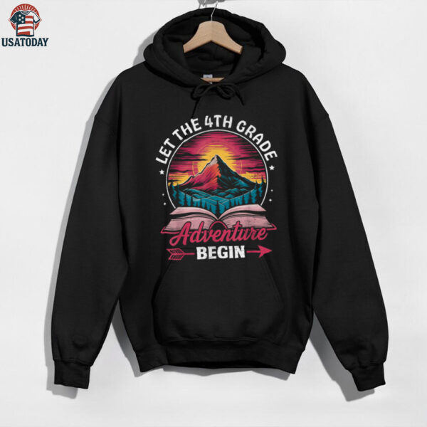 Let The 4th Grade Adventure Begin Retro First Day Of School Shirt