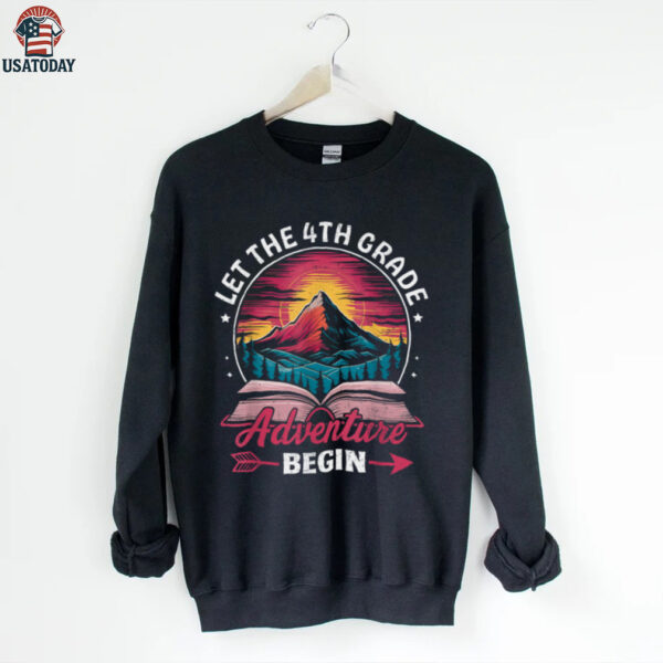 Let The 4th Grade Adventure Begin Retro First Day Of School Shirt